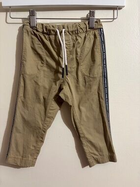 Burberry Tan Kids Drawstring Joggers with Black Side Tape